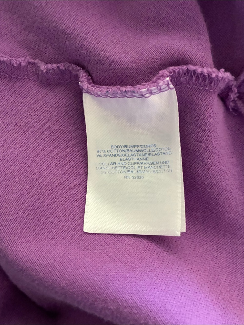 Lands' End Women's Polo Shirt 2X Lilac Short Sleeve Collared Cotton Blend Top - Picture 4 of 8